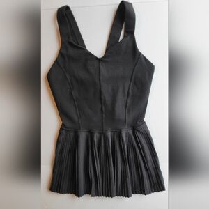 Lululemon Athletica Pleated Peplum Black Tank